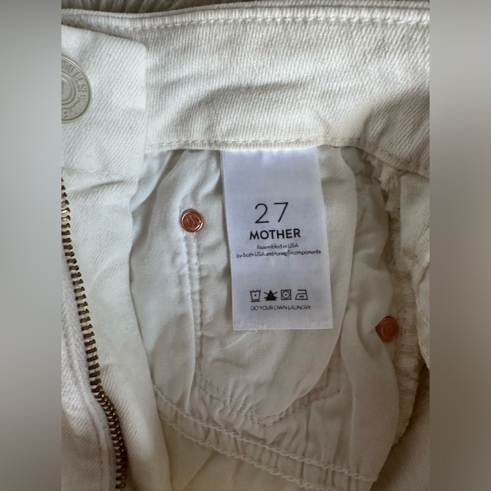 MOTHER Denim The High Waisted Looker White Skinny Jeans Whipping The Cream Sz 27 - Picture 11 of 15